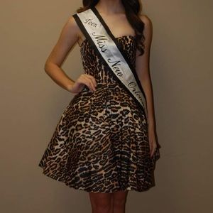 Sherri Hill 32106 Leopard/Hot Pink Cocktail